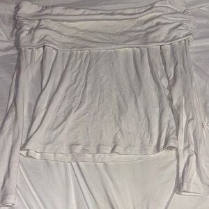 Amazon Women's White Long Sleeve Off-Shoulder Top